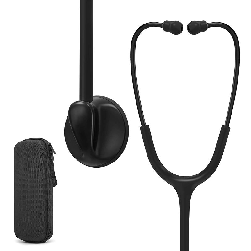 Photo 1 of Clairre Single Head Stethoscope for Doctors/Nurses/Nursing Students, for Medical and Home Use (Black Tube, with EVA Case)