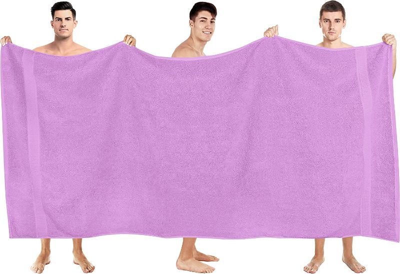 Photo 2 of Luxurious Jumbo Bath Sheet 2 Piece - 600 GSM 100% Ring Spun Cotton Highly Absorbent and Quick Dry Extra Large Bath Towel - Soft Hotel Quality Towel (35 x 70 Inches, Lavender)