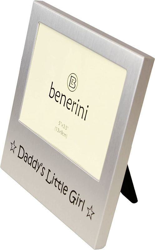 Photo 2 of benerini ' Daddy's Little Girl ' - Photo Picture Frame Gift - 5 x 3.5 - Aluminium Silver Colour Gift for Him