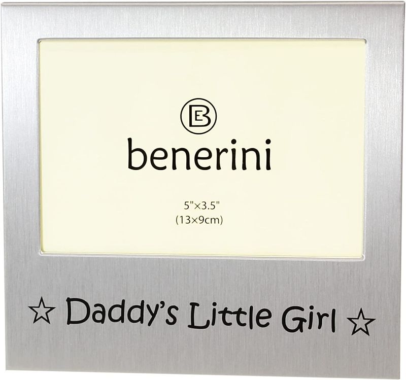 Photo 1 of benerini ' Daddy's Little Girl ' - Photo Picture Frame Gift - 5 x 3.5 - Aluminium Silver Colour Gift for Him