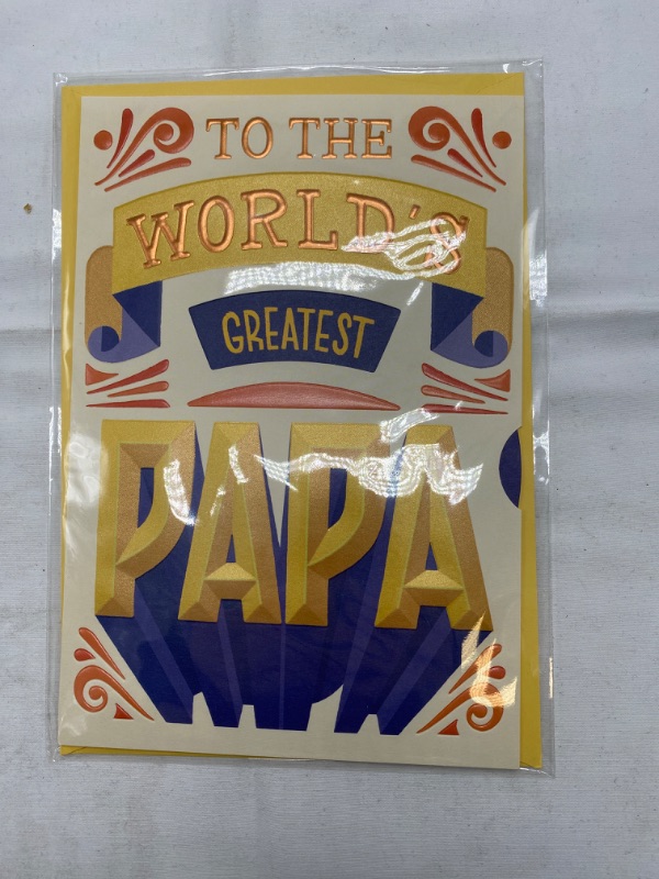 Photo 2 of Hallmark Father's Day Card for Grandpa from Kids (World's Greatest Papa with Interactive Word Wheel)