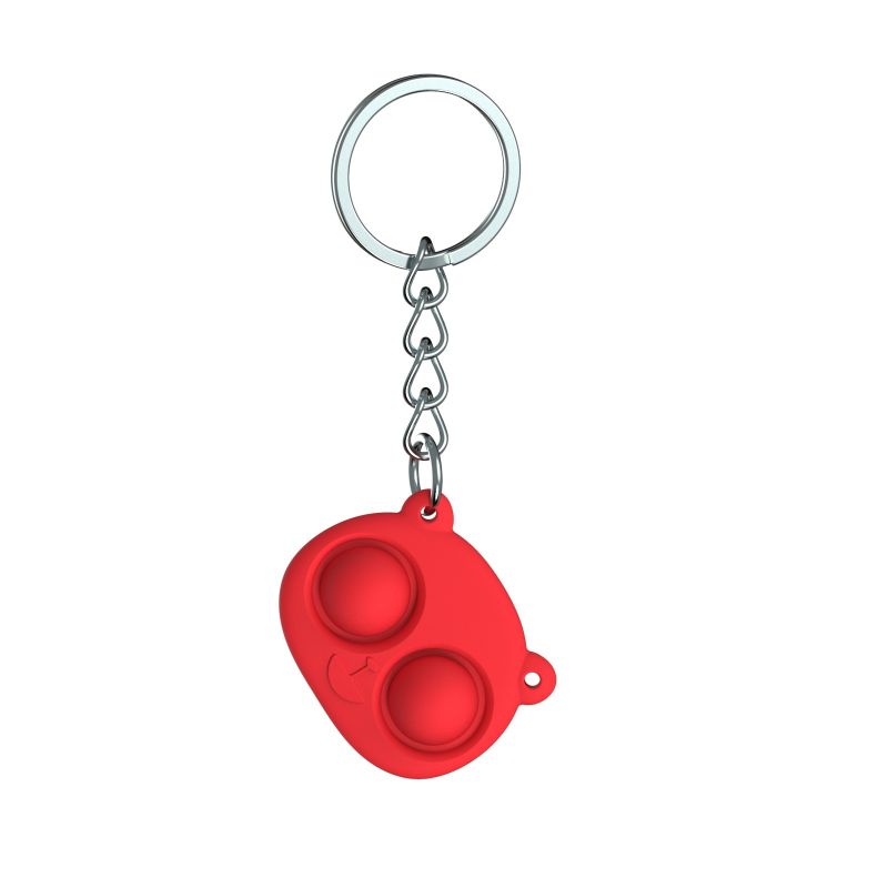 Photo 1 of [3 pack] Bear Keychain Pop It Fidget Anti Stress Toys Pink, Blue, Red