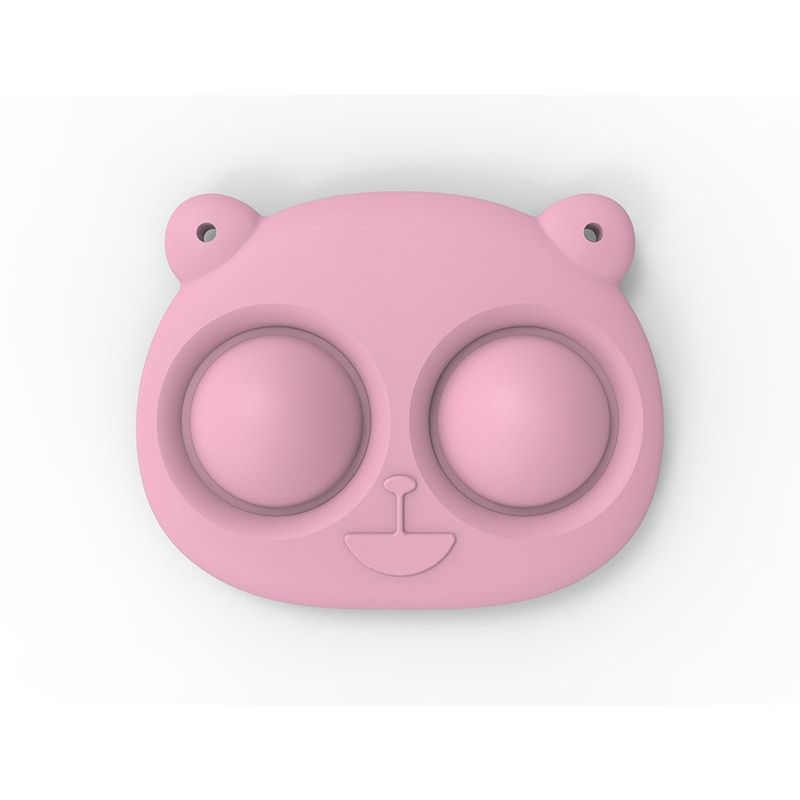 Photo 3 of [3 pack] Bear Keychain Pop It Fidget Anti Stress Toys Pink, Blue, Red