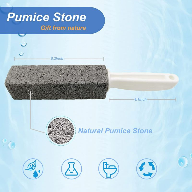 Photo 2 of 3 Pack Pumice Stone for Toilet Cleaning, Toilet Bowl Cleaning Stone with Handle, Powerfully Remove Hard Water Rings, Calcium Buildup, Limescale Stain, Iron and Rust