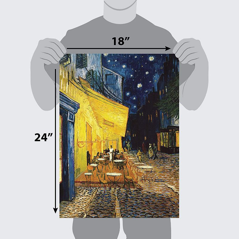Photo 2 of PalaceLearning Cafe Terrace at Night Poster by Vincent Van Gogh - 1881 - Fine Art Print - The Cafe Terrace on The Place du Forum (Laminated, 18" x 24")