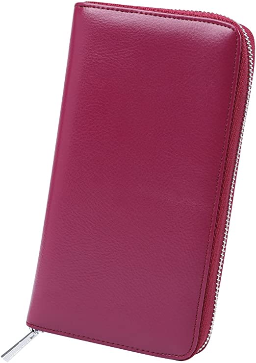 Photo 1 of Cynure Women 36 Slots RFID Blocking Card Holder Large Long Leather Zipper Organizer Accordion Wallet