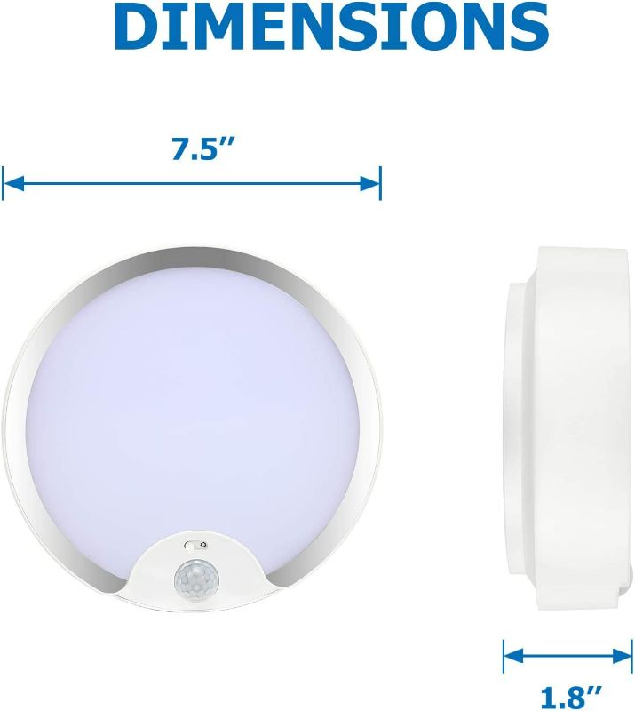 Photo 2 of SUNVIE Motion Sensor Ceiling Light Battery Operated Indoor/Outdoor LED Battery Powered Ceiling Light 300LM for Hallway Bathroom Stairs Basement Warehouse with Photocell Sensor ON/Off