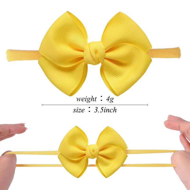 Photo 2 of 40 Pieces Baby Girls Headbands Nylon Hairband Grosgrain Ribbon Hair Bows Handmade Hair Accessories for Newborn Infant Toddler Kids