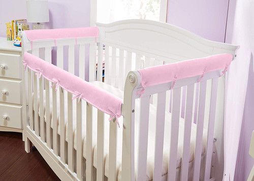 Photo 1 of TILL YOU Everyday Kids 3-Piece Padded Baby Crib Rail Cover Set - Pink