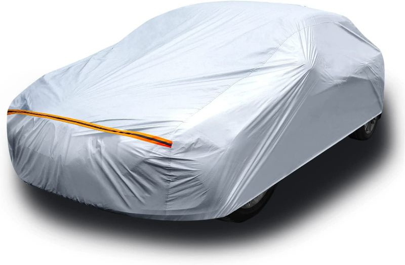 Photo 1 of urhgart Full Car Covers Sedan All Weather Outdoor Waterproof Snow Rain Uv Sun Scratch Resistant Comes with Portable Storage Bag Windproof Fixed Nylon Cord-C|185'' L x 61''W x 50.5''H