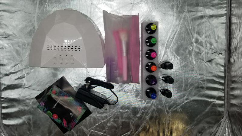 Photo 2 of Beetles Gel Nail Polish Kit with U V Light 48W LED Nail Lamp 6 Colors Nude Gray Pink Gel Polish Starter Kit Manicure, Soak off U V LED Gel Nail Polish Set Salon DIY Home Nail