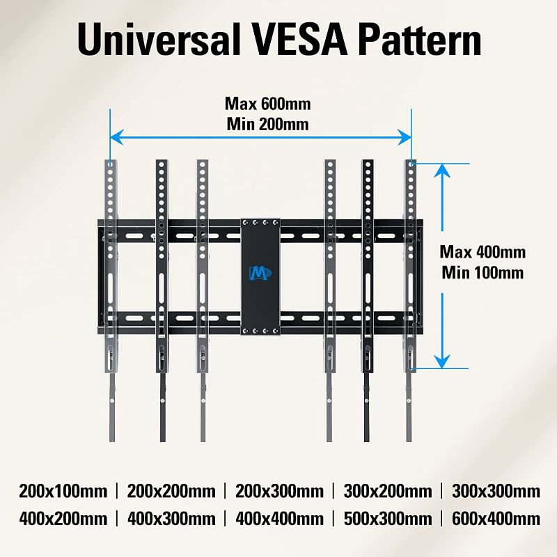 Photo 4 of Mounting Dream TV Mount for Most 37-70 Inch TV, Universal Tilt TV Wall Mount Loading Capacity 110lbs, Max Vesa 600 x 400mm, Low Profile Flat Wall Mount Bracket