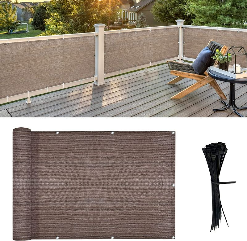 Photo 1 of Lvydec Balcony Privacy Screen Cover, 16.5' x 3.5' Privacy Screen Fence for Porch Deck Garden Backyard Patio, Waterproof and UV-Resistant