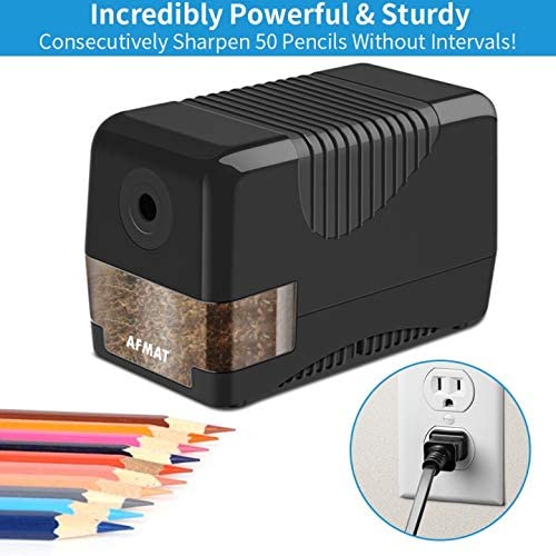 Photo 2 of AFMAT Electric Pencil Sharpener Heavy Duty, Super Fast Classroom Pencil Sharpener