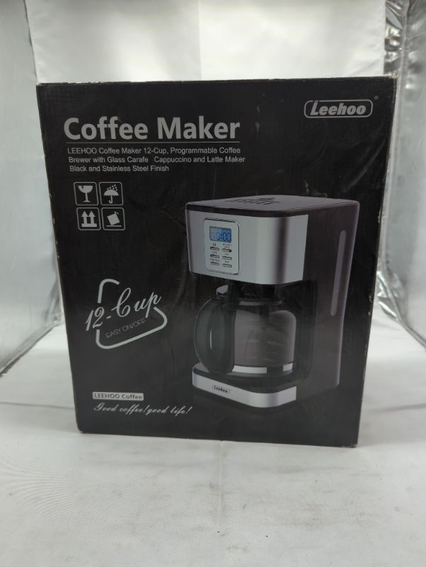 Photo 5 of LEEHOO Drip Coffee Maker 2-12 Cup, Programmable Coffee Machine with Glass Carafe