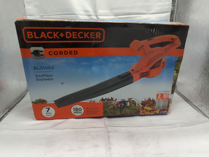 Photo 8 of BLACK+DECKER Electric Corded Leaf Blower, 7-Amp (LB700)