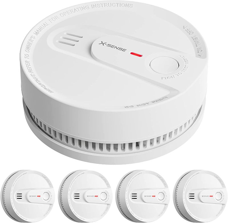 Photo 1 of X-Sense Smoke Alarm, 10-Year Lithium Battery Life Fire Alarm with LED Indicator, Compliant with UL 217 Standard, SD2L0AX, Pack of 5
