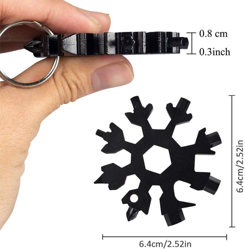 Photo 2 of 3 Pack Snowflake 18-in-1 Multi Tool, Stainless Steel Snowflake Bottle Opener/Flat Phillips Screwdriver Kit/Wrench, Durable and Portable to Take