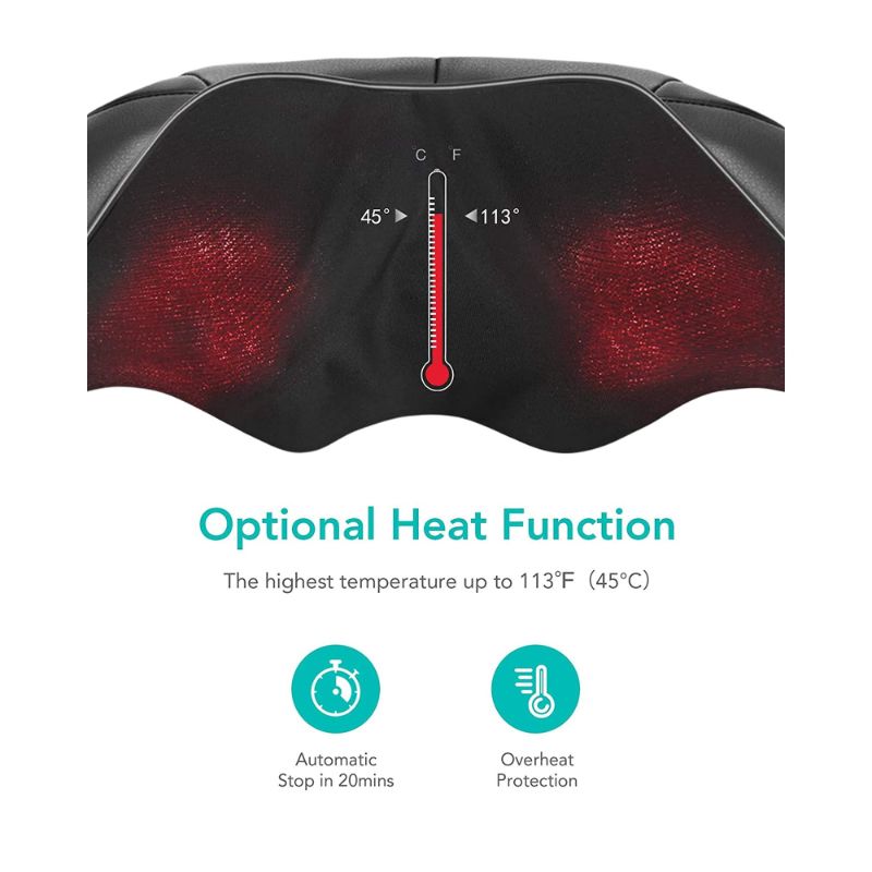 Photo 3 of Naipo Shiatsu Back and Neck Massager with Heat Deep Kneading Massage for Neck, Back, Shoulder, Foot and Legs, Use at Home, Car, Office