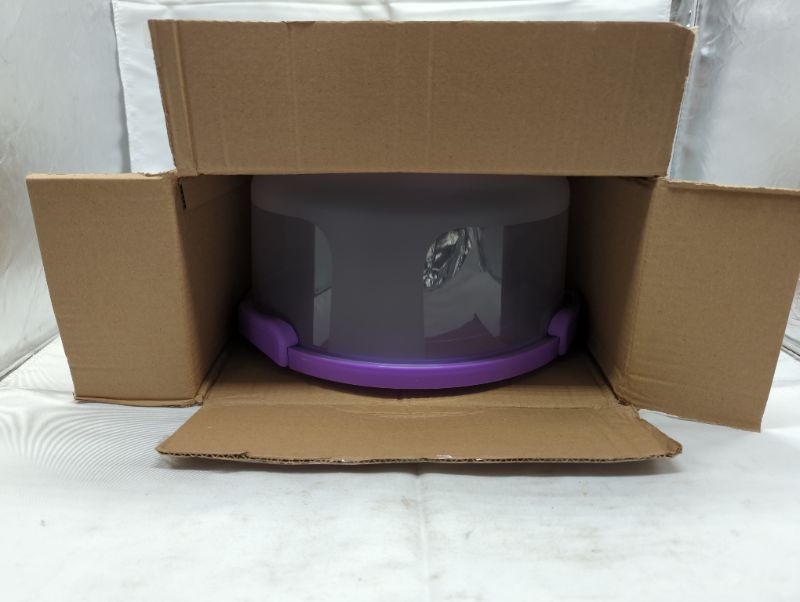 Photo 7 of Cake Carrier with Handle 10in Cake Stand Purple Cake Holder with Lid Round Cake Container for 10in or Less Size(Purple)
