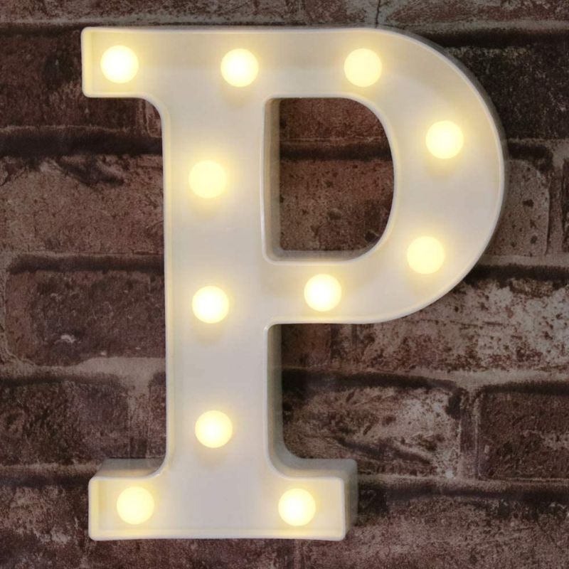 Photo 1 of LED Marquee Letter Lights Sign, Light Up Alphabet Letter for Home Party Wedding Decoration  Letter P