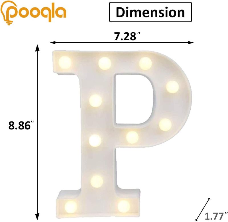 Photo 3 of LED Marquee Letter Lights Sign, Light Up Alphabet Letter for Home Party Wedding Decoration  Letter P