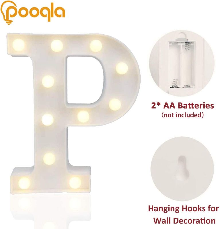Photo 2 of LED Marquee Letter Lights Sign, Light Up Alphabet Letter for Home Party Wedding Decoration  Letter P