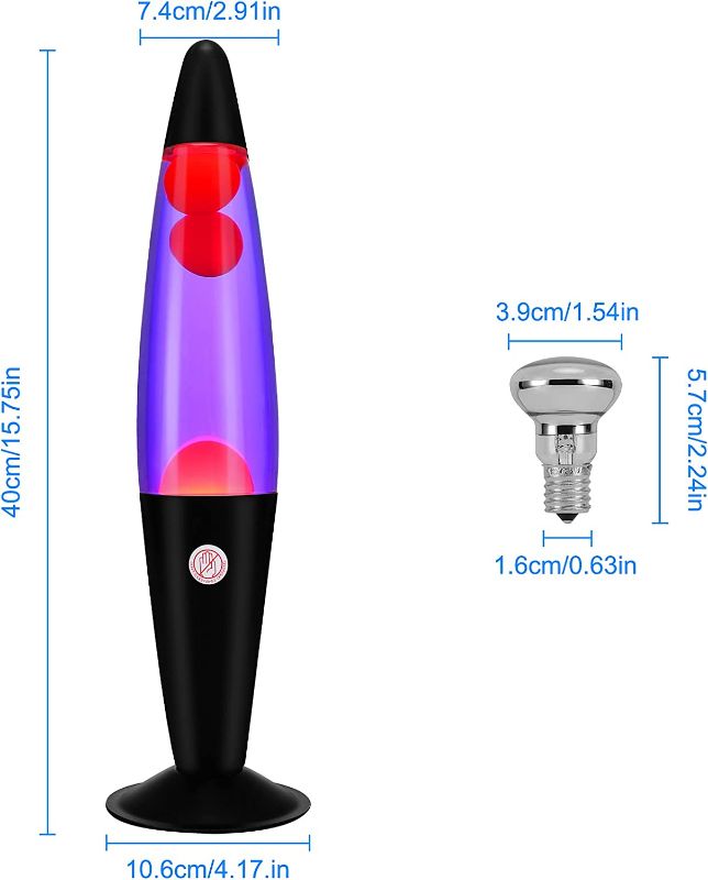 Photo 2 of Lava Lamp - 16 Inch Black Lava Lamp - R39 30W Bulb Lava Lamps for Adults Night Light for Home Office Decor Great Gift for Kids