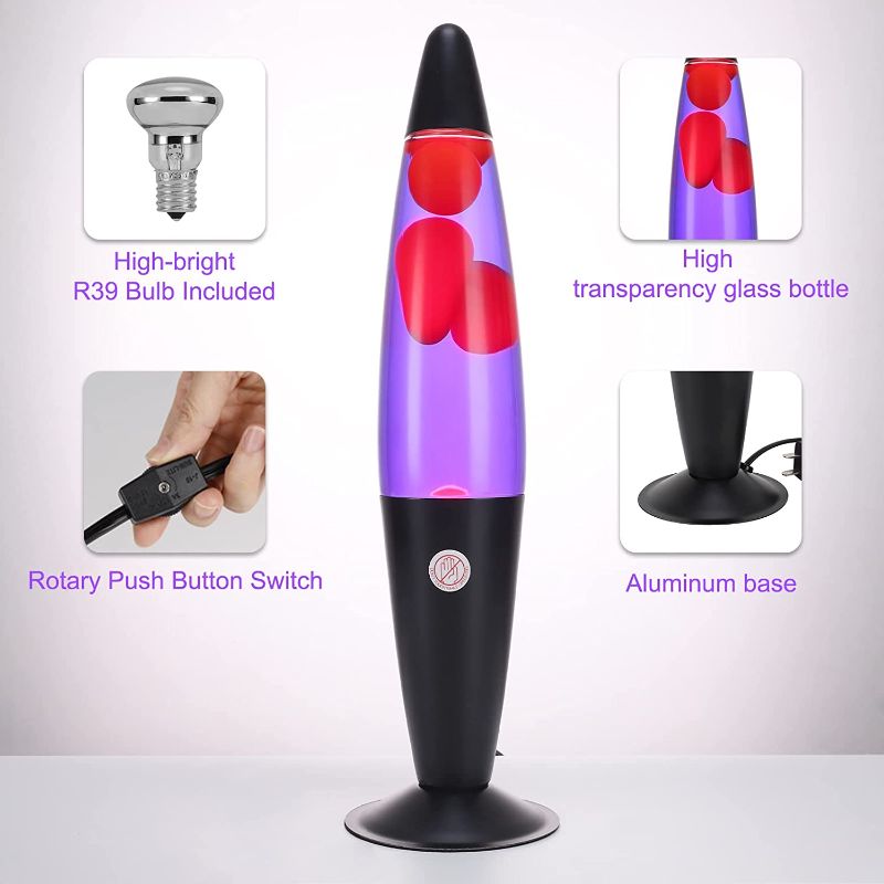 Photo 3 of Lava Lamp - 16 Inch Black Lava Lamp - R39 30W Bulb Lava Lamps for Adults Night Light for Home Office Decor Great Gift for Kids
