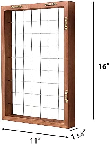Photo 1 of Mkono Air Plant Frame Hanging Airplant Holder Tillandsia Display Hanger Wooden Shelf Wall Decor for House Plants, Succulent, 16" (Plant Not Included)
