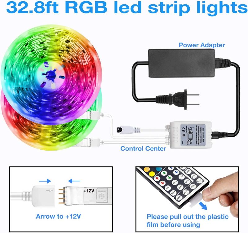 Photo 2 of LED Strip Light 32.8ft Flexible LED Lights Color Changing, Remote Control