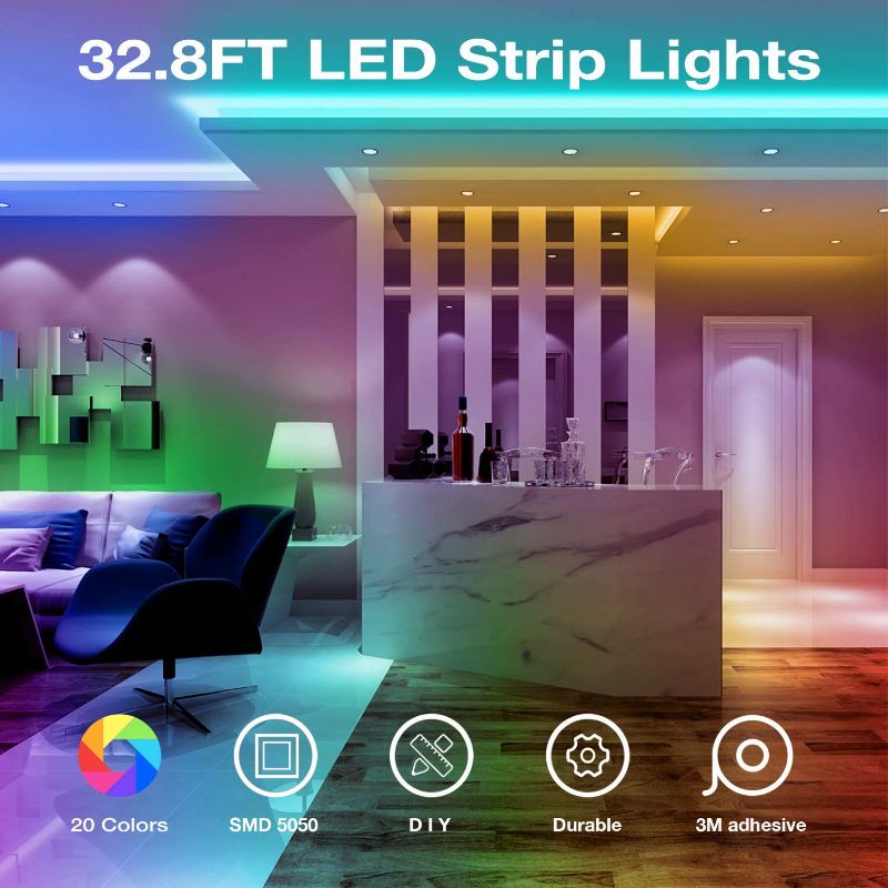 Photo 4 of LED Strip Light 32.8ft Flexible LED Lights Color Changing, Remote Control