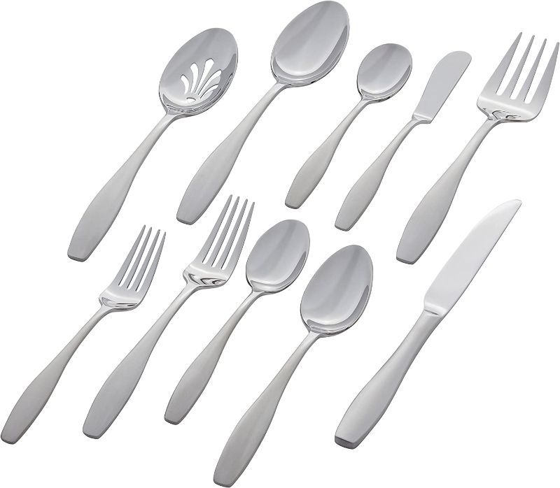 Photo 1 of Stone & Beam 65-Piece Flatware Set, Service for 12 -Square Brushed