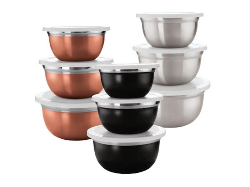 Photo 1 of 3 PACK BLACK STAINLESS STEEL BOWLS OTHER COLORS NOT INCLUDED NEW $19.99