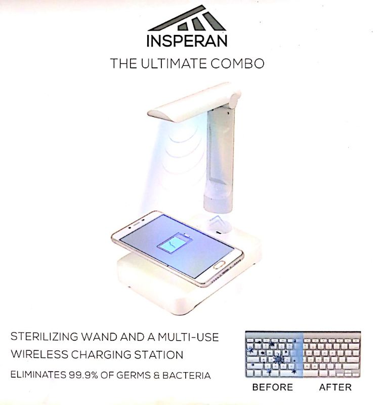 Photo 1 of INSPERAN ULTIMATE COMBO DETACHABLE STERILIZING WAND AND MULTIUSE WIRELESS CHARGING STATION ELIMINATES 99 OF GERMS
NEW IN BOX
$159