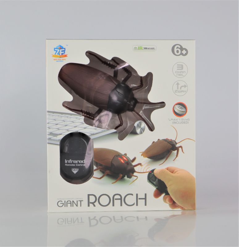 Photo 1 of GIANT INFRARED ROACH REMOTE CONTROL TOY USES 6 LR44 BATTERIES 3 FREQUENCIES ON REMOTE A B AND C NEW $19.99