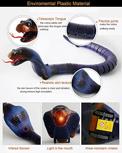 Photo 1 of NAJA COBRA SNAKE REALISTIC WITH SWINGING TAIL AND SLITHERING TONGUE USB CHARGEABLE CONTROLLER USES 3 LR44 BATTERIES NOT INCLUDED NEW IN BOX $20.99