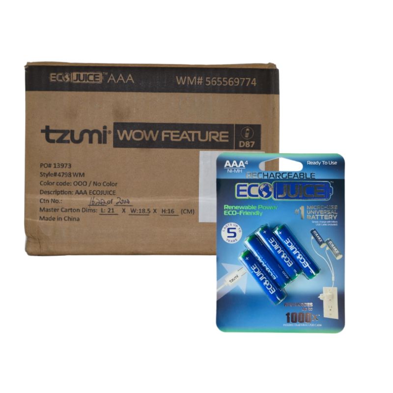 Photo 1 of TUZMI RECHARGEABLE AAA BATTERIES 4 IN EACH PACK 24 PACKS IN ALL NEW $300