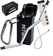 Photo 1 of 5 PACK REUSABLE STAINLESS STEEL SILICONE DRINKING STRAW ECO FRIENDLY FOLDABLE AND PORTABLE INCLUDES STRAW BLACK ABS CASE CLEANING ROD BY MITBA NEW IN BOX $29.99