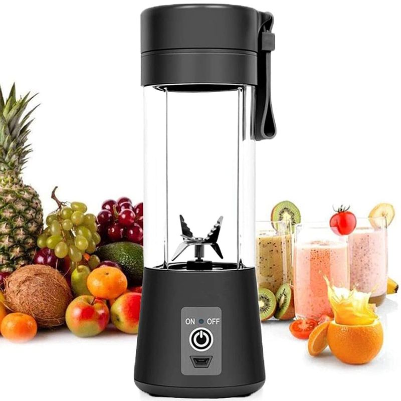 Photo 1 of MINI BLENDER USB RECHARGEABLE 380ML 4 BLADE REMOVABLE  MOTOR ROTATION 2200RPM BATTERY DUAL FUNCTIONAL LIGHTWEIGHT EASY TO CLEAN NEW IN BOX COLOR BLACK $34.99