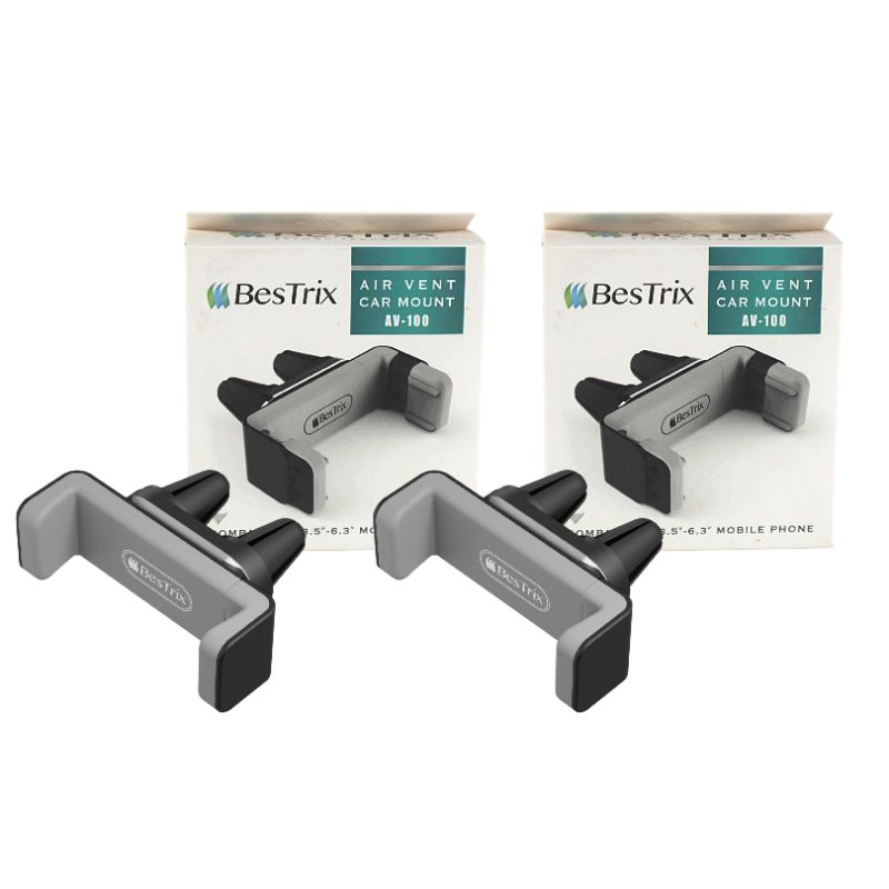 Photo 1 of 2 PACK BESTRIX AIR VENT PHONE MOUNT ANTI SKID RUBBER PADS FITS ANY SMARTPHONE AND CASE 360 ROTATING VIEWING ALSO CAN BE USED AS PHONE STAND ANYWHERE YOU GO NEW COLOR GRAY AND BLACK $39.98