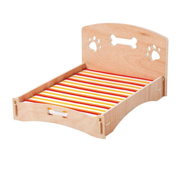 Photo 1 of WOODEN BONE AND PAW PET BED WITH REMOVABLE COVER WATER RESISTANT NO TOOLS NEEDED NEW $79.99