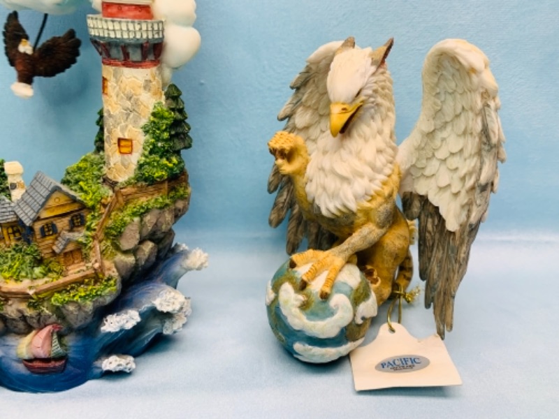 Photo 2 of 9 inch nautical clock and 5 inch  mythical figure 