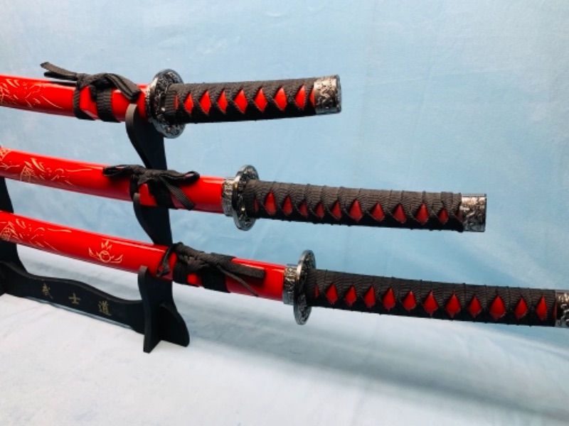 Photo 3 of Decorative display samurai swords on stand 40 -  20 inches long 