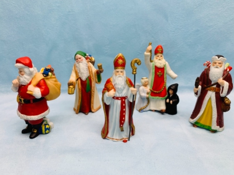 Photo 1 of Five 1994 Lenox memories of Santa porcelain figurines - 3 inches tall