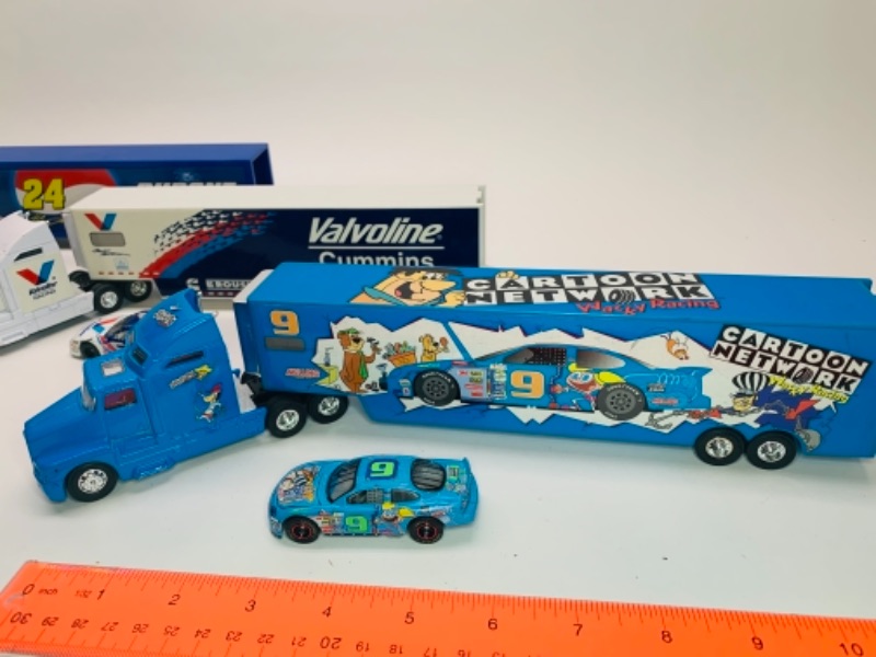 Photo 3 of 3 die cast trucks with trailers and 5 die cast cars 