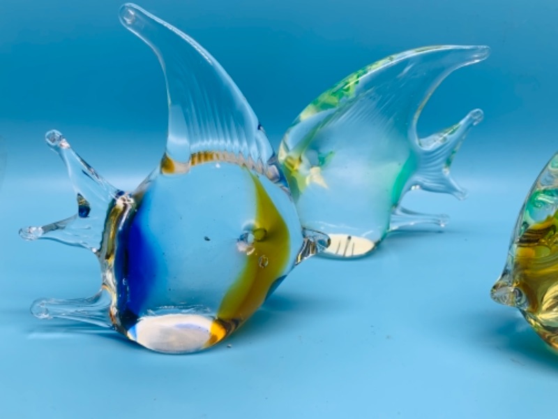 Photo 2 of Three 4 inch glass art fish figures 