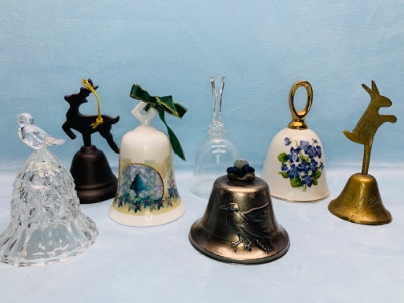 Photo 1 of 7 collectible bells- 2 missing dangle 