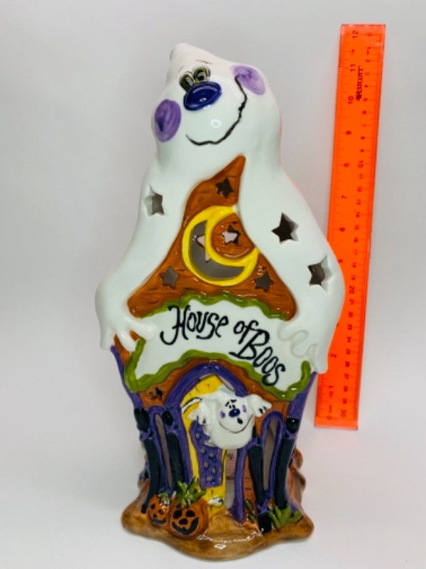 Photo 1 of 11 inch blue sky clayworks house of boos heather goldminc ceramic tea light holder 2010 never used 