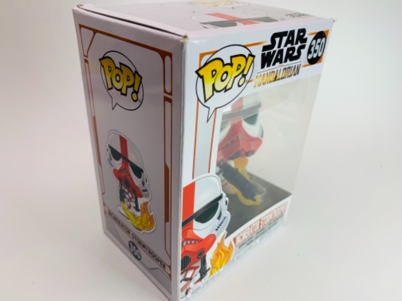 Photo 2 of Funko pop Star Wars the  Mandalorian incinerator stormtrooper bobble head in original box